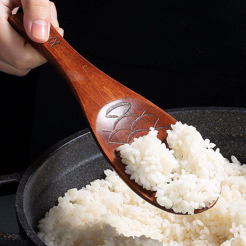 Ryžių šaukštas Virtuvė Medinis šaukštas Ryžių samtelis Japoniškas virtuvės samtelis Serviravimo šaukštas Žuvies formos ryžių viryklės šaukštas Virtuvės priedai
