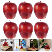 6 db Fake Apples Dísz Faux Simulation Red Snake Fruit Model Artificial