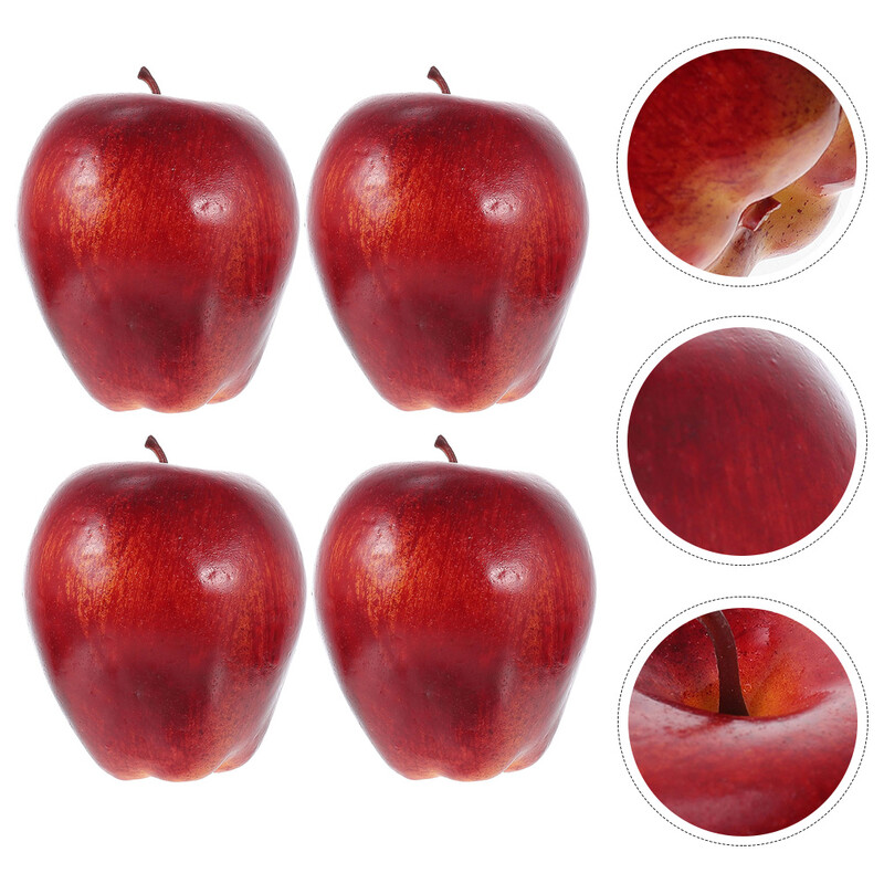 6 db Fake Apples Dísz Faux Simulation Red Snake Fruit Model Artificial