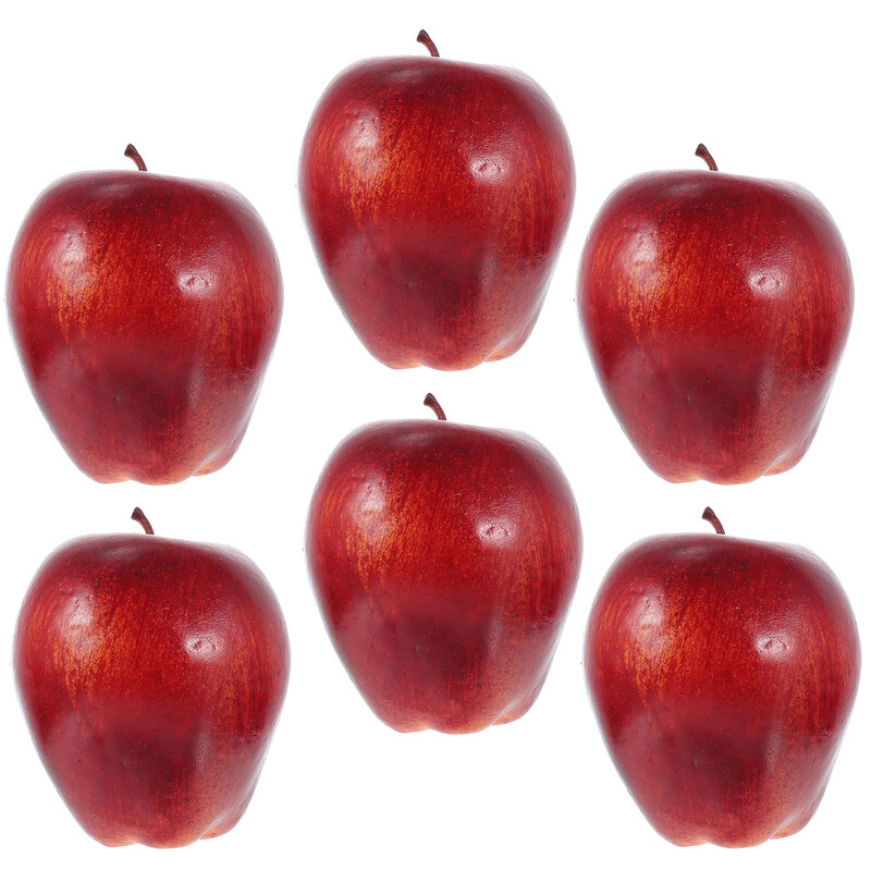 6 db Fake Apples Dísz Faux Simulation Red Snake Fruit Model Artificial