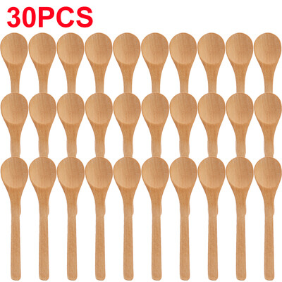 1/30db Fakanalak Hosszú nyelű Kávés Tej teáskanál Fűszerkanalak Fagylalt Mézes Kanalak Otthoni Konyhai Evőeszköz