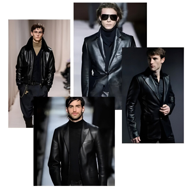 Vīriešu ādas jaka pavasara ikdienišķa, stāvoša apkakle, augstas klases topi Motociklistu panku gotikas jakas mētelis