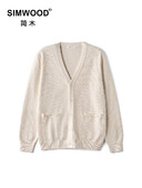 SIMWOOD 2024 őszi új, normál szabású, 12-es kardigán férfi alkalmi kötöttáru pulóver