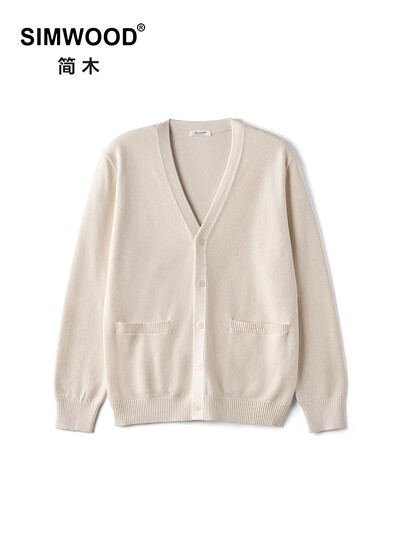 SIMWOOD 2024 Autumn New Regular Fit 12 Gauge Cardigan Ανδρικά Πλεκτά Πουλόβερ