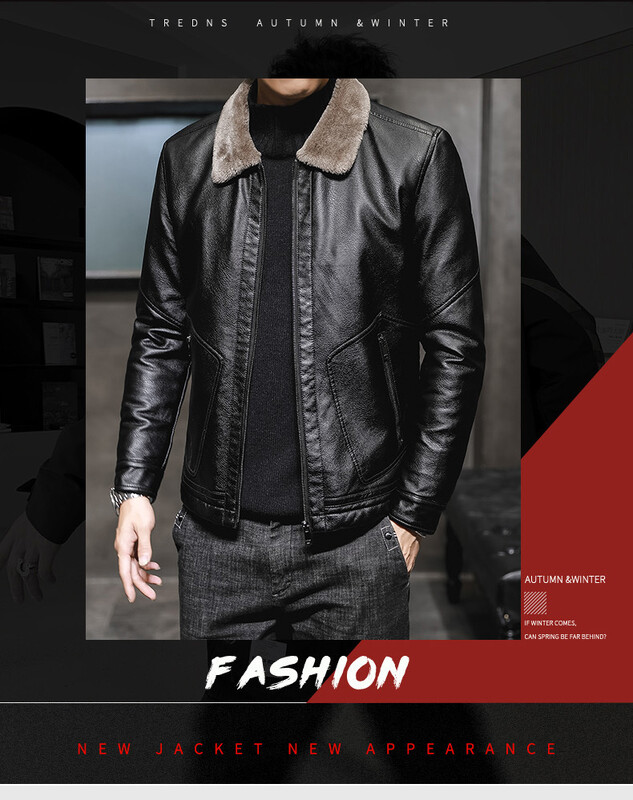 Uzvalks jauniešiem Moto Atloks Vīriešu PU ādas jaka Augstākās klases silts ādas mētelisPlus Flīsa Bieza jaka Ādas Vīriešu Plāna kvalitāte