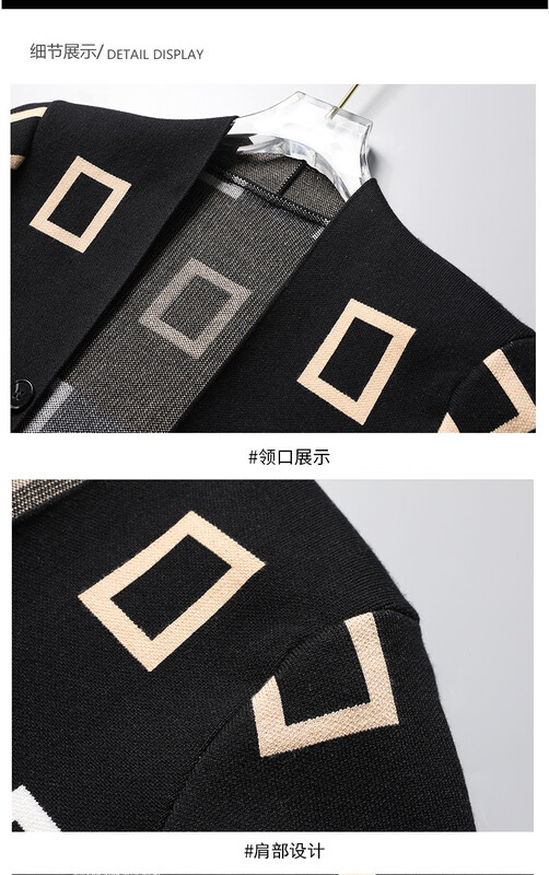 Vīriešu rudens ziemas kašmira pleds apdruka Trikotāžas jaciņa Mode Skaista ar garām piedurknēm jaka jaka Mīksts, silts vīriešu džempera mētelis