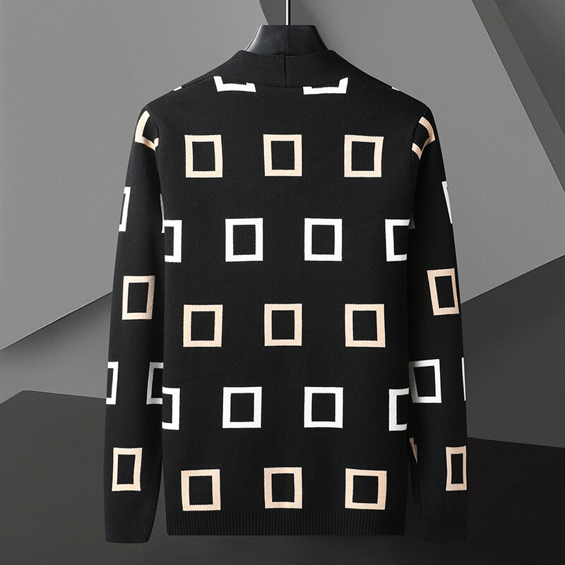 Vīriešu rudens ziemas kašmira pleds apdruka Trikotāžas jaciņa Mode Skaista ar garām piedurknēm jaka jaka Mīksts, silts vīriešu džempera mētelis