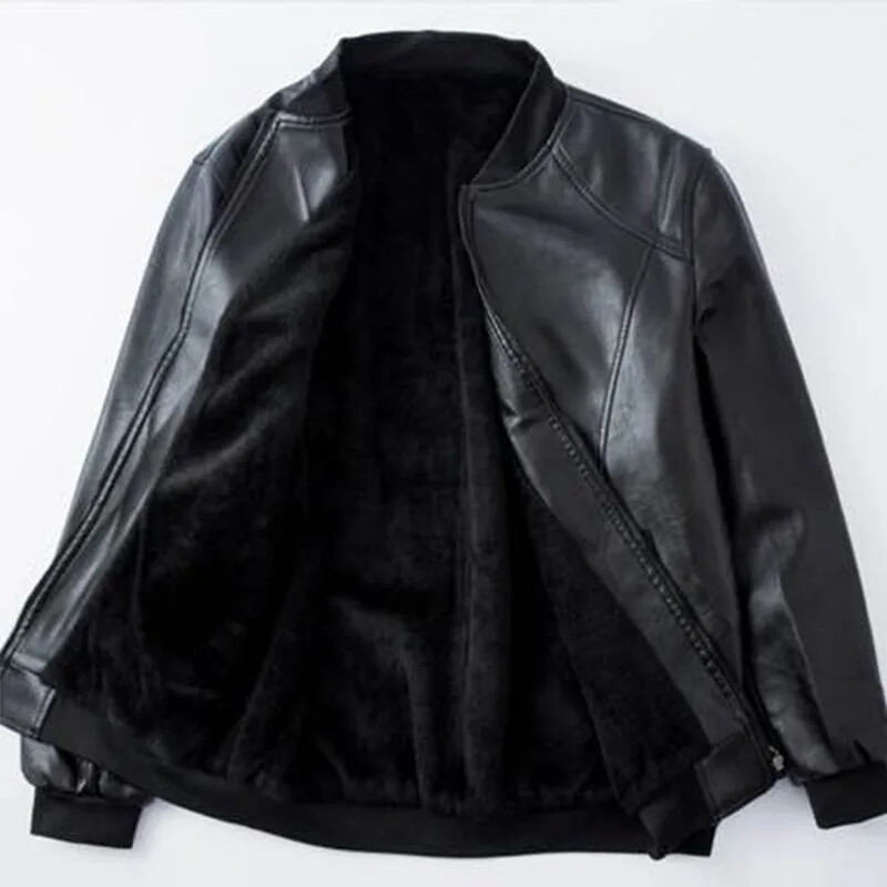 Șapcă de baseball clasică pentru bărbați Jachetă din piele PU la modă Ocazional la modă Îmbrăcăminte în stil toamnă/iarnă Îmbrăcăminte exterioară pentru bărbați