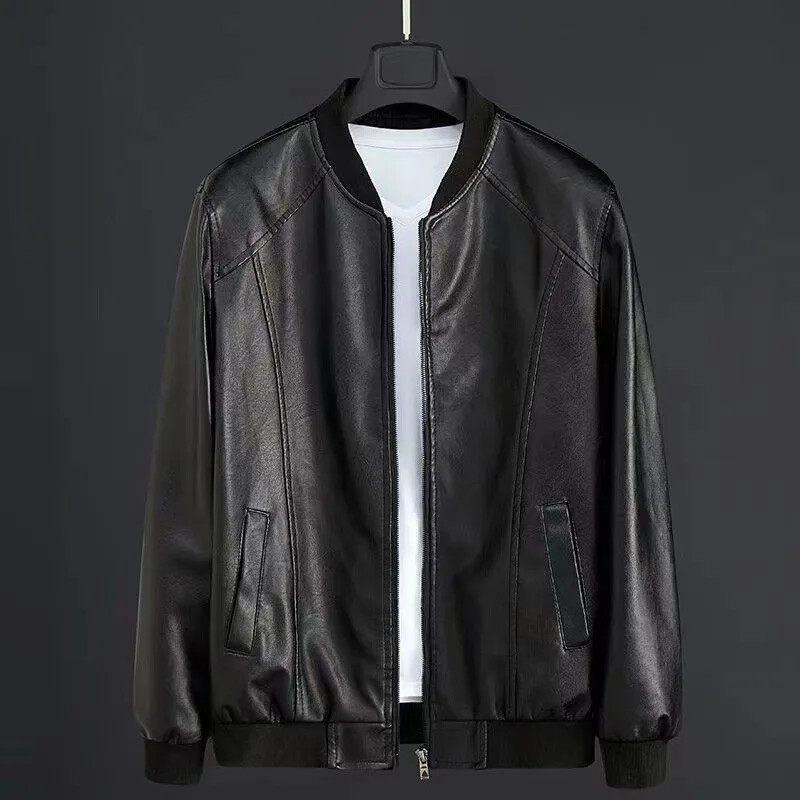 Șapcă de baseball clasică pentru bărbați Jachetă din piele PU la modă Ocazional la modă Îmbrăcăminte în stil toamnă/iarnă Îmbrăcăminte exterioară pentru bărbați