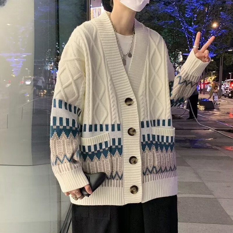 Krāsains vīriešu jakas, modes britu stils, tradicionāls, ērts, savīti trikotāžas apģērbs, elegants, uzlabots ar garām piedurknēm