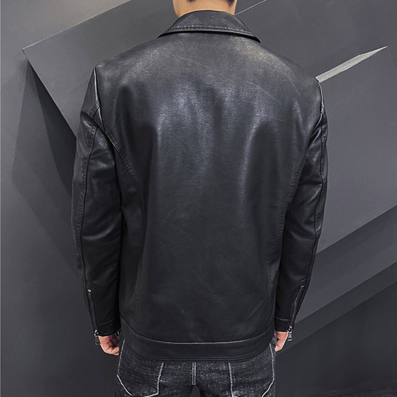 Férfi motoros pilóta bőrkabát divatmárka Férfi tervező Punk Wind Pocket Design Slim Fit férfi kabátok