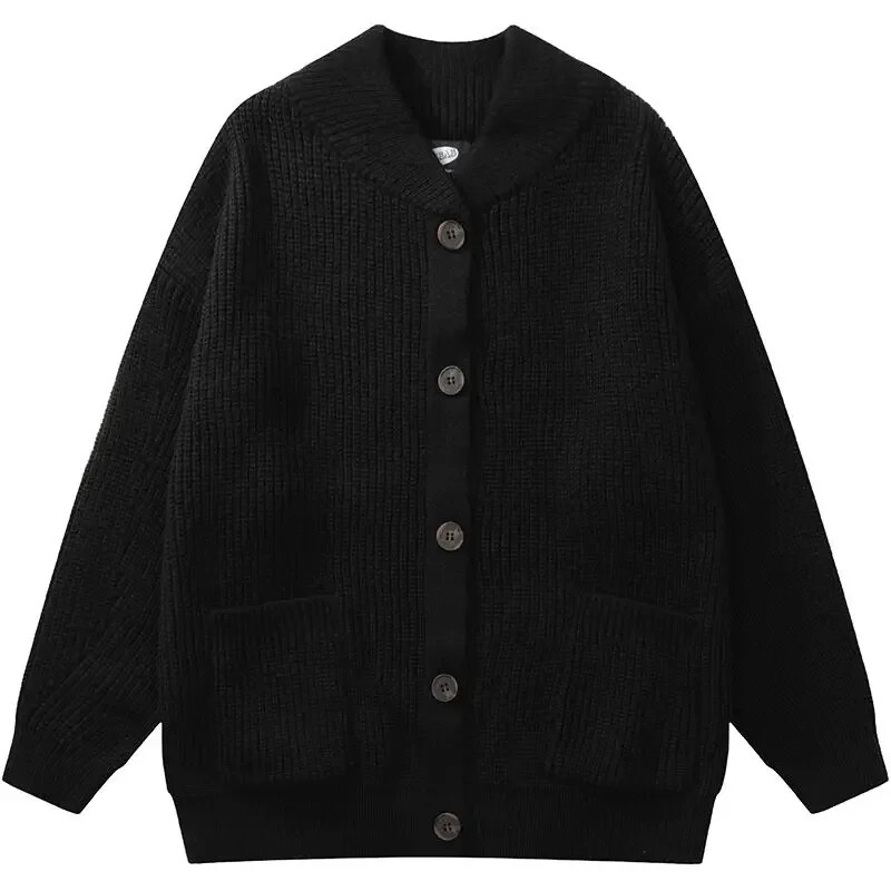 Vīriešu drēbes vienkrāsainas ar kabatām Vienkrāsaini trikotāžas džemperi vīriešiem Mētelis Zaļa jaka Jaka 2024 Trend Pull Oversize Neck AS