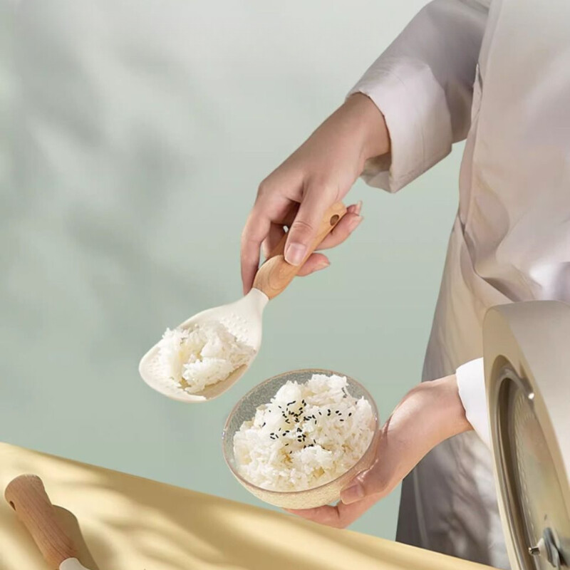 Vertikalus medinis ryžių šaukštas! Atsistoja ant stalviršio ir išsprendžia problemą, kai nėra kur dėti ryžių šaukšto!