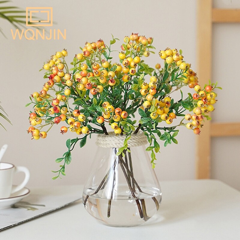 Művirág Gyümölcs Bogyók Hamis növények Dekoráció Karácsonyi Bogyók Hab Virágok Esküvő Otthon Asztaldísz