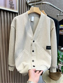 Kötött pulóver Férfi Kardigán Kabát Ikon Gomb Férfi Ruha Kabát V nyakú Fekete zsebekkel Legkeresettebb termékek 2024 Jumperek X