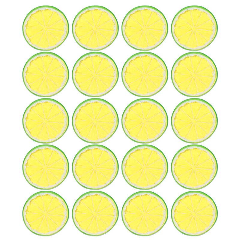 20 db citrom szelet utánzat műanyag hamis szelet szimuláció citromdísz felfújható dekorok lime citrom