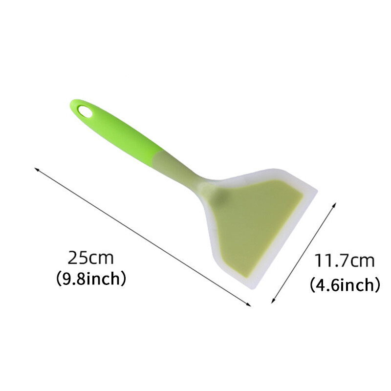 Virtuvės silikoninė nefrito mentele Nelipni keptuvė maža plokščia mentele Nešiojama lauko plataus paviršiaus silikoninė mentele Virtuvė