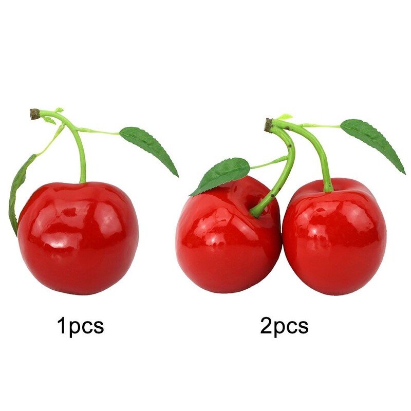 Jauns mākslīgo sarkano ķiršu simulācijas augļu modelis mākslīgās pārtikas mājas dekorēšana galddatora ornamentu ballīšu piederumi foto rekvizīti Amatniecība