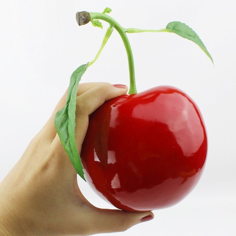 Jauns mākslīgo sarkano ķiršu simulācijas augļu modelis mākslīgās pārtikas mājas dekorēšana galddatora ornamentu ballīšu piederumi foto rekvizīti Amatniecība