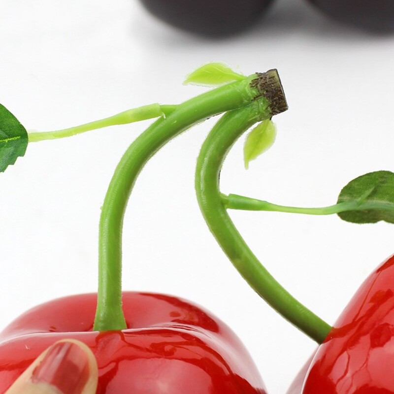 Jauns mākslīgo sarkano ķiršu simulācijas augļu modelis mākslīgās pārtikas mājas dekorēšana galddatora ornamentu ballīšu piederumi foto rekvizīti Amatniecība