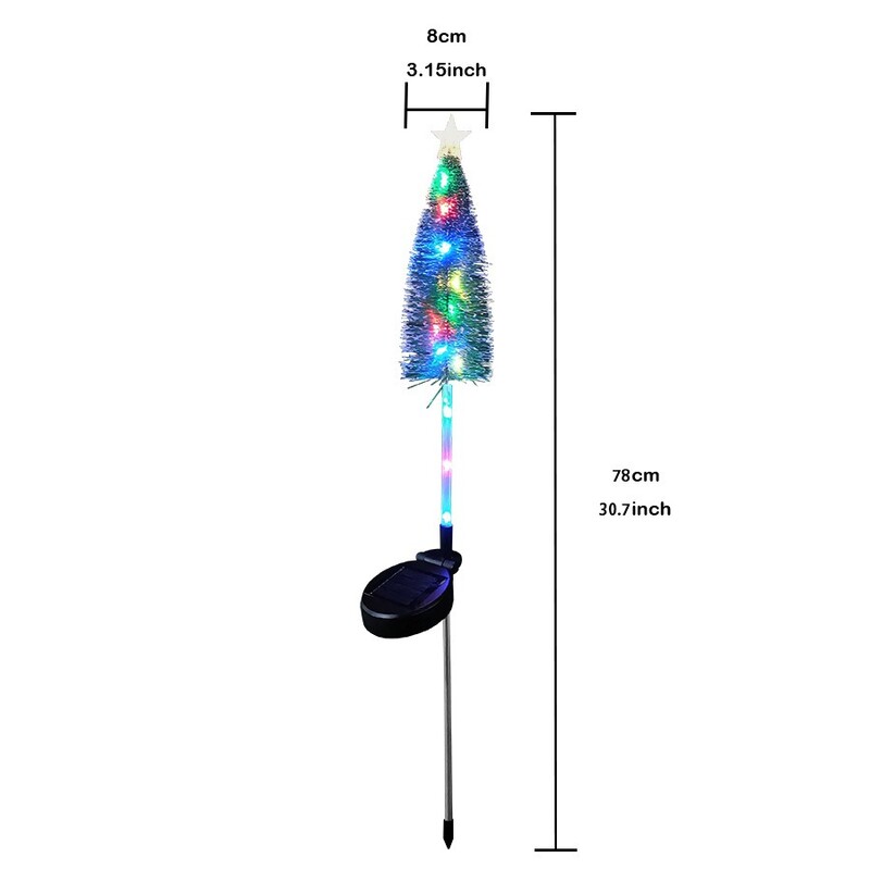 Saules Ziemassvētku eglītes zvaigznes LED gaismas āra ūdensnecaurlaidīga saules zāliena lampa dārza pagalma ainavai Ziemassvētku ballītes dekorēšanai