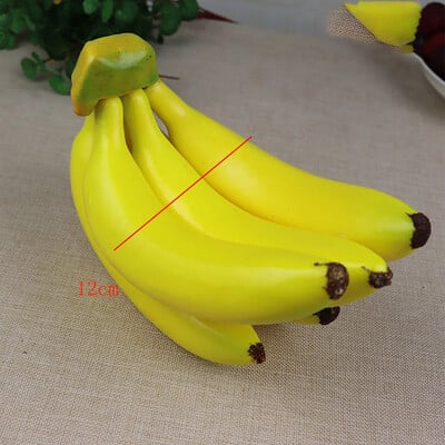 Mākslīgo banānu viltotu augļu plastmasas modelis Dekoratīvs mājas augļu veikals Fotorekvizītu displeja simulācija Banānu mājas dekorēšana