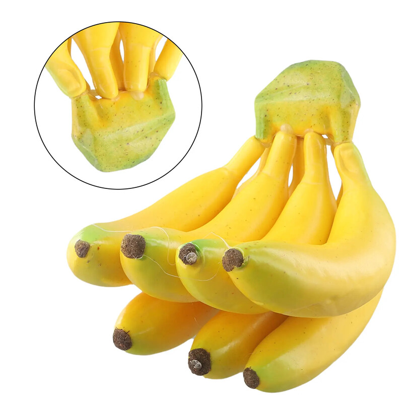 Mākslīgo banānu viltotu augļu plastmasas modelis Dekoratīvs mājas augļu veikals Fotorekvizītu displeja simulācija Banānu mājas dekorēšana