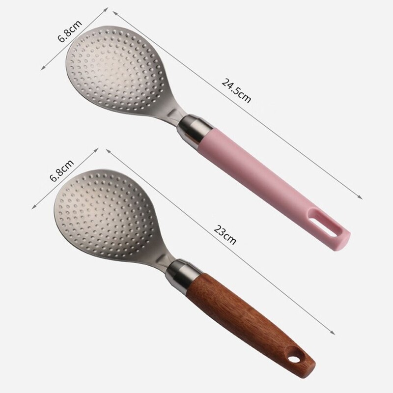 Patvarus 304 nerūdijančio plieno ryžių šaukštas Daugiafunkcis medinis nepridegantis ryžių kastuvas Virtuvės maisto gaminimo reikmenys