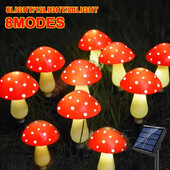 20/12/8LEDS Solar Panel Mushroom Fairy Light Διακόσμηση εξωτερικού χώρου κήπου Αδιάβροχη αυλή με φωτιστικό για Χριστουγεννιάτικη διακόσμηση γάμου