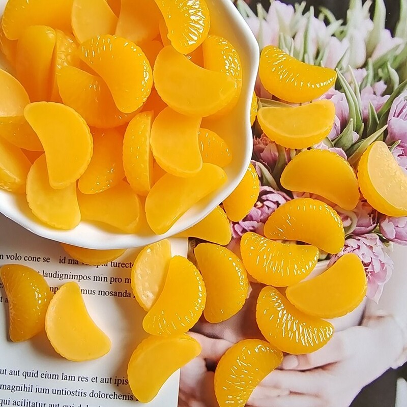 Lakásdekoráció Esküvői dekoráció Élethű dekoratív gyanta szimuláció hamis narancsszeletek műgyümölcs lakberendezés