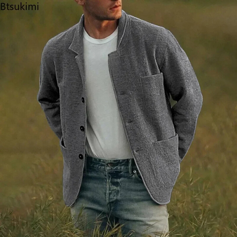 2024 Jachetă pentru bărbați Jachete solide Jachetă pentru bărbați Costum slim fit ocazional Jachetă de designer Moda Streetwear Îmbrăcăminte de exterior Îmbrăcăminte pentru bărbați