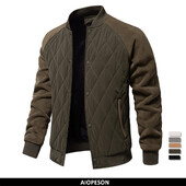 AIOPESON férfi téli patchwork vastag polár bélelt baseball bomber dzseki divat alkalmi meleg felsőruházat kabátok férfi kabátok