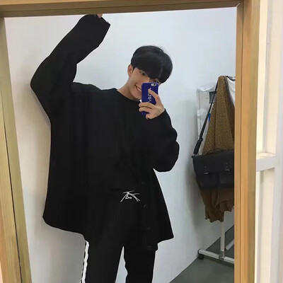 Jakas trikotāžas džemperi vīriešiem bez kapuces V kakla vienkrāsains vīriešu apģērbs vienkāršs ielas neglīts kokvilnas S Japāņu retro apvalks Old A