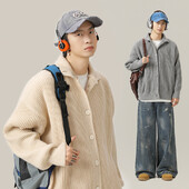 Pulóver Magas gallérral Lazy szél kardigán Férfi kötöttáru bő ugarkabát Trendi Fash Haladó érzés Ősz és tél Új stílus