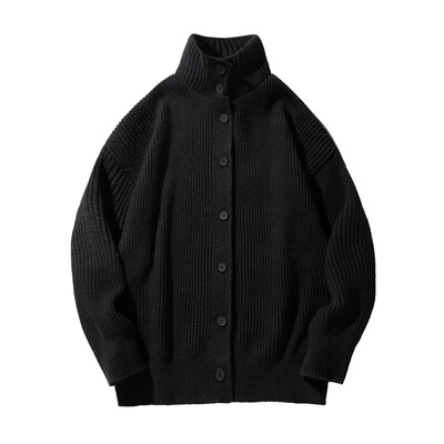 Pulóver Magas gallérral Lazy szél kardigán Férfi kötöttáru bő ugarkabát Trendi Fash Haladó érzés Ősz és tél Új stílus
