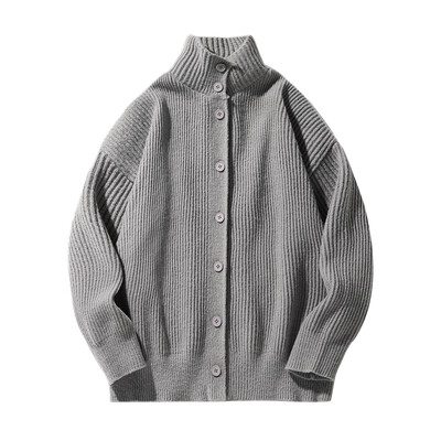 Pulóver Magas gallérral Lazy szél kardigán Férfi kötöttáru bő ugarkabát Trendi Fash Haladó érzés Ősz és tél Új stílus