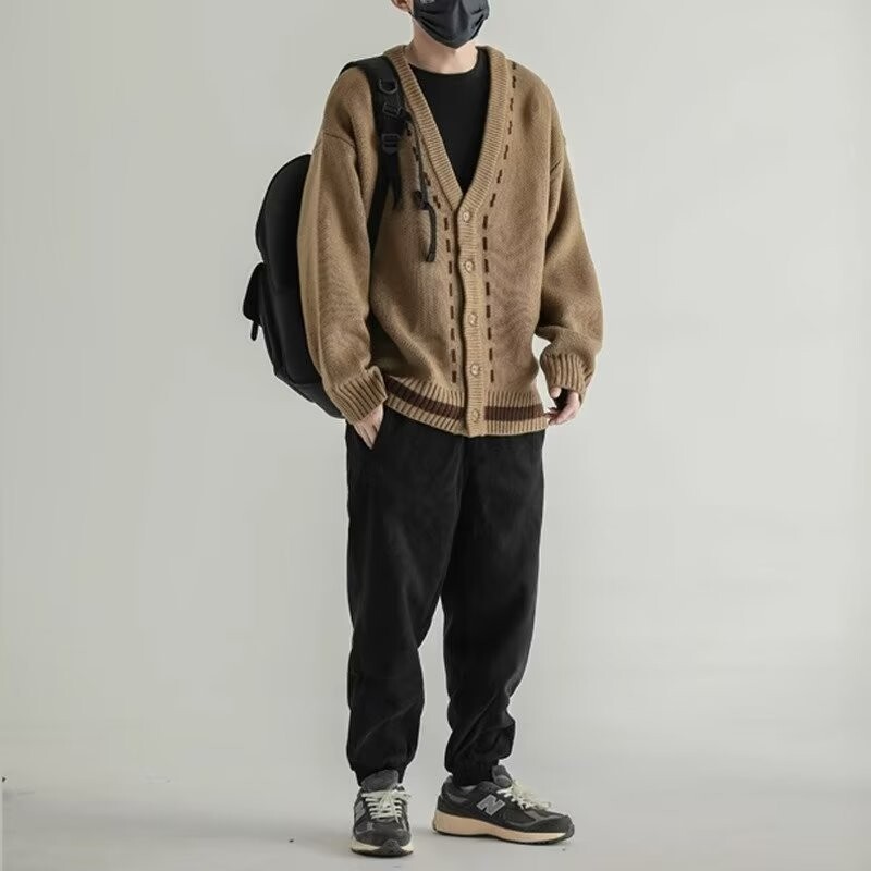 Vīriešu jaka Rudens Vispārīgi šiki, ar garām piedurknēm korejiešu stila Harajuku brīvi Populāra temperamenta vīriešu džemperi Ikdienas jaunums