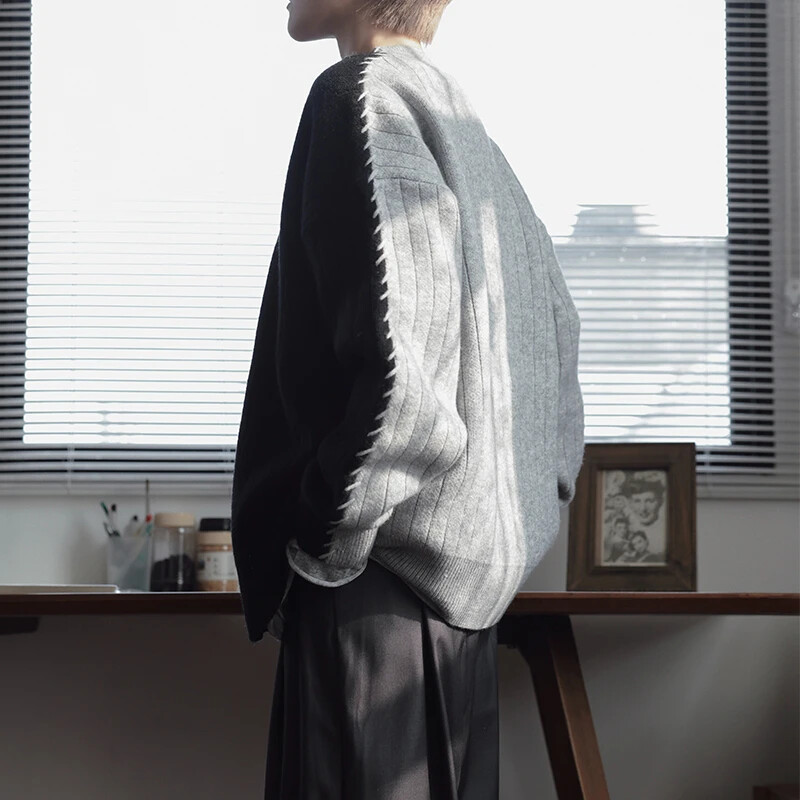 Masīvs vīriešu jaciņš ar vienrindu, brīvi, slinki pusaudžiem, izskatīgs temperaments, stilīgs pavasara rudens trikotāžas apģērbs unisex M-2XL iekšpuses