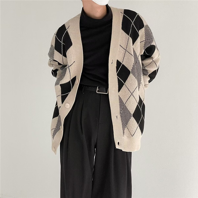 Dark Icon Jakas džemperis Vīriešu Lielizmēra ģeometrisks džemperis vīriešiem Rudens vintage apģērbs Vīriešu džemperi Trikotāžas izstrādājumi