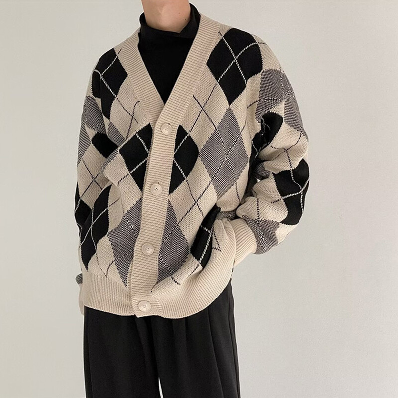 Dark Icon Jakas džemperis Vīriešu Lielizmēra ģeometrisks džemperis vīriešiem Rudens vintage apģērbs Vīriešu džemperi Trikotāžas izstrādājumi