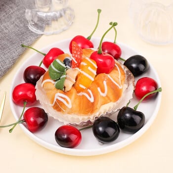 50/10Pcs Simulation Cherry Decor Μοντέλο τεχνητών φρούτων Fake Cherry Στολίδι Craft Food Photography Props Διακόσμηση για πάρτι σπιτιού