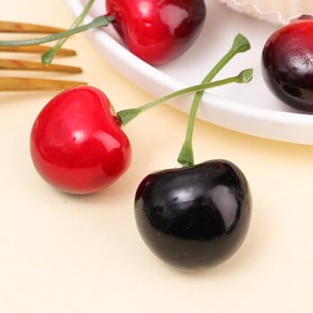 50/10Pcs Simulation Cherry Decor Μοντέλο τεχνητών φρούτων Fake Cherry Στολίδι Craft Food Photography Props Διακόσμηση για πάρτι σπιτιού