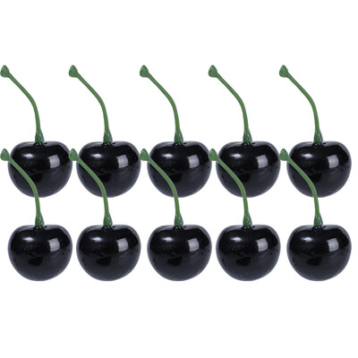 50/10 gab. Simulācijas ķiršu dekors Mākslīgo augļu modelis Viltus ķiršu ornaments Amatniecības pārtikas fotografēšanas rekvizīti Mājas ballīšu dekorēšana