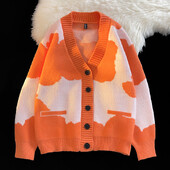 Nyitott elülső gomb V nyakú, hosszú ujjú pulóver, női alap ing férfi meleg puha kabát őszi téli felsők alkalmi kötött kabát kardigán