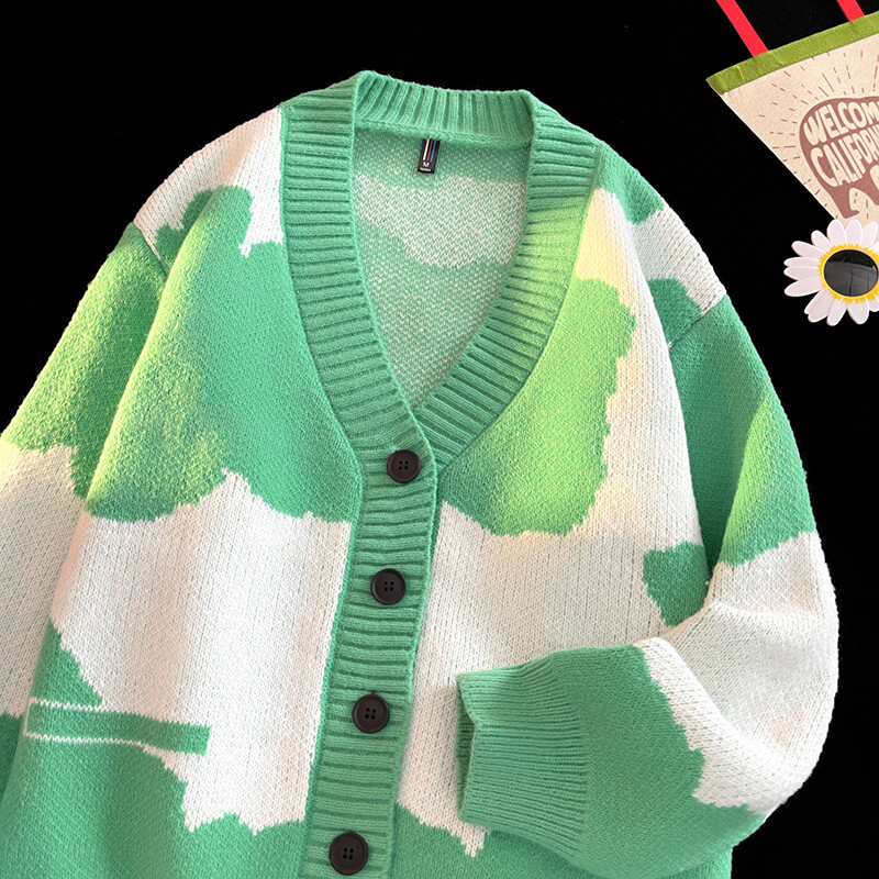 Nyitott elülső gomb V nyakú, hosszú ujjú pulóver, női alap ing férfi meleg puha kabát őszi téli felsők alkalmi kötött kabát kardigán