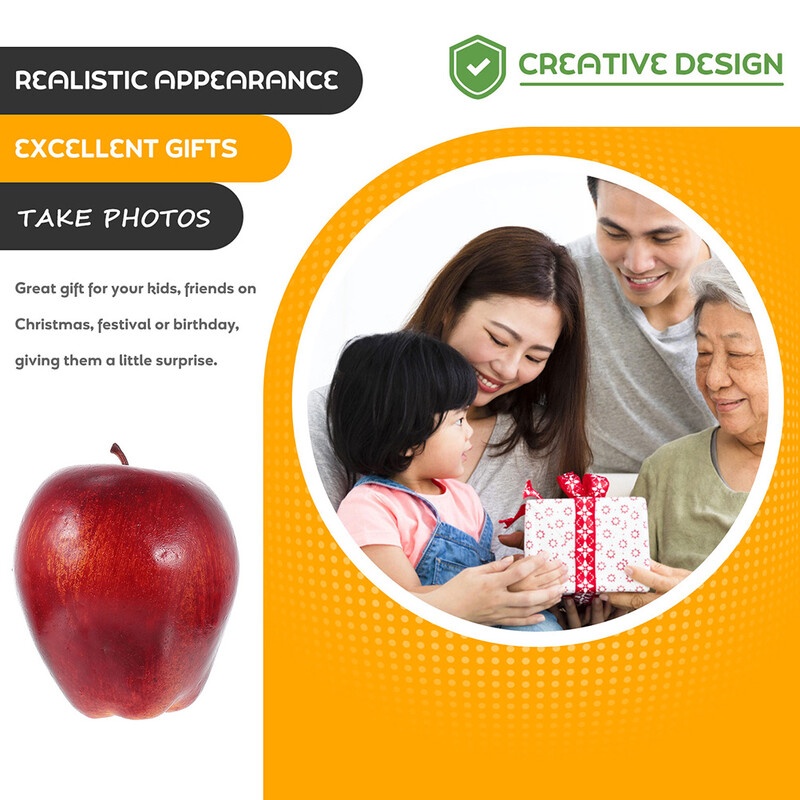 6 bucăți simulare șarpe roșu fructe model spumă mere spume decor de Crăciun centre de piese artificiale recuzită fals