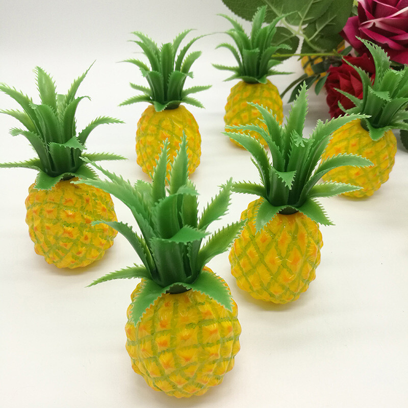 5,5 x 11 cm-es mesterséges ananász szimulált gyümölcs, műanyag foma ananas háztartási bolthoz, barkácsolás, trópusi dekorációs bemutató fényképészeti kellék