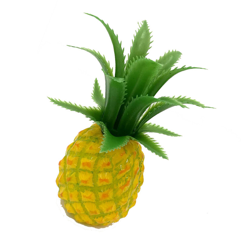 5,5 x 11 cm-es mesterséges ananász szimulált gyümölcs, műanyag foma ananas háztartási bolthoz, barkácsolás, trópusi dekorációs bemutató fényképészeti kellék