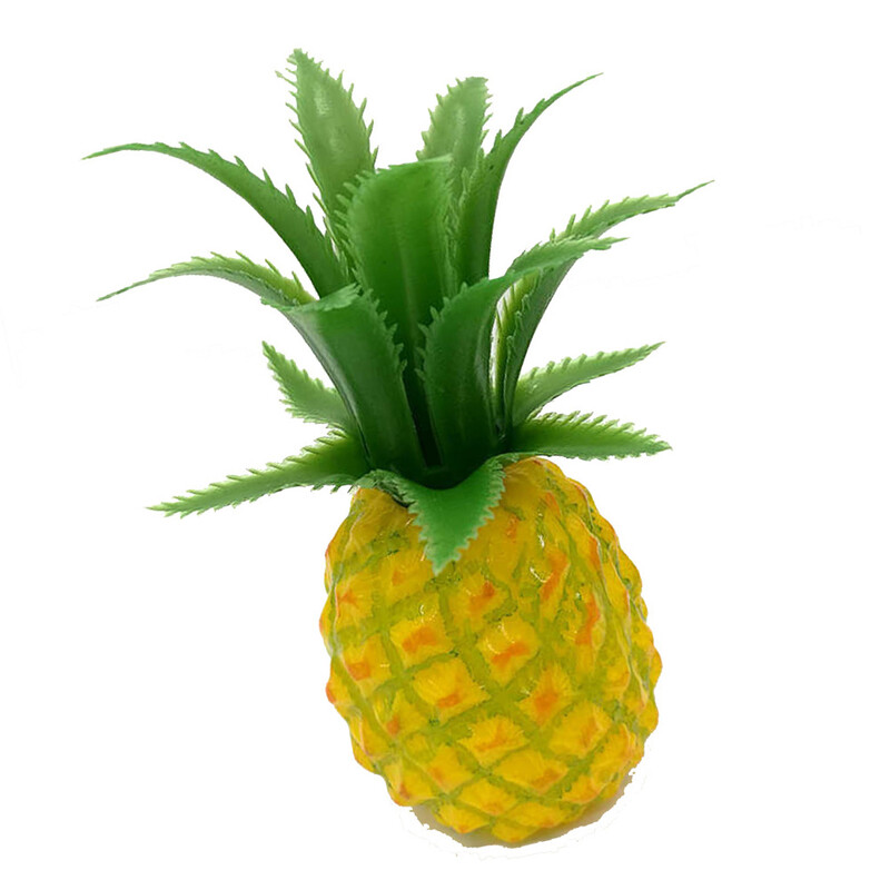5,5 x 11 cm-es mesterséges ananász szimulált gyümölcs, műanyag foma ananas háztartási bolthoz, barkácsolás, trópusi dekorációs bemutató fényképészeti kellék