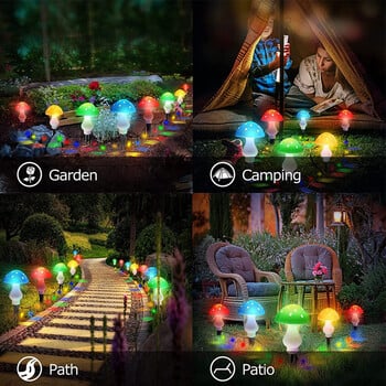 LED Solar Mushroom Light Εξωτερικό αδιάβροχο Fairy Light Solar String Light Pathway Λαμπτήρα γκαζόν Πασχαλινό Χάλοουιν Χριστουγεννιάτικη διακόσμηση κήπου